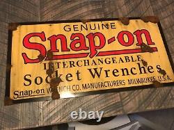 Vintage early style look genuine Snap-on socket wrench tool dealer sign Nice