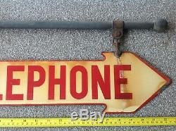 Vintage enamel telephone sign