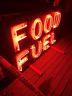Vintage Food Fuel Neon Porcelain Sign