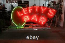 Vintage neon Bar sign signage Leftys Bar