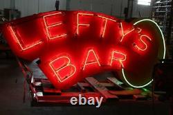 Vintage neon Bar sign signage Leftys Bar