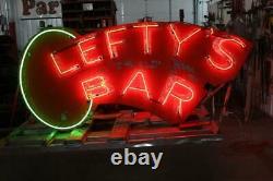 Vintage neon Bar sign signage Leftys Bar