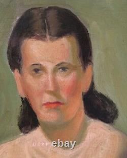 Vintage oil painting. 1940's nude woman. Original. Signed Helsinger
