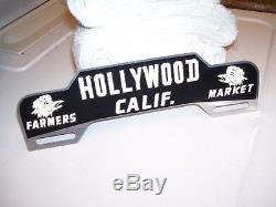 Vintage original 1948 1949 Hollywood California license plate topper sign 1939
