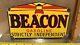 Vintage Porcelain Beacon Gasoline Strictly Independent Sign Original