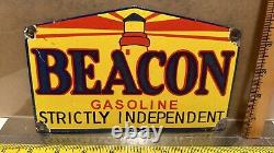 Vintage porcelain Beacon Gasoline Strictly Independent sign original