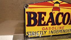 Vintage porcelain Beacon Gasoline Strictly Independent sign original