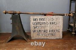 Vintage sign bracket pole Primitive for wood trade sign porcelain signs etc
