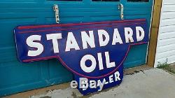 Vintage standard dealer porcelain sign RARE L@@K