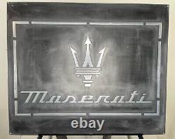 Vintage style Maserati sign in cast metal(handmade)