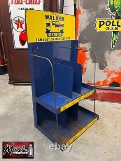 Vtg 1950's WALKER EXHAUST / MUFFLER Auto Parts Store Display Sign Gas & Oil