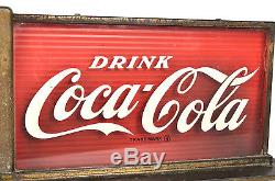 Vtg 1950s Light Up Coca Cola Clock Advertising Display Sign Diner Drug Store