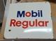 Vtg 1960s Mobil Regular Porcelain Gas Pump Sign Plate