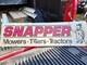 Vtg 1986 32x12 Snapper Mowers Tillers Tractors Embossed Metal Dealer Scioto Sign