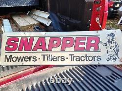 Vtg 1986 32x12 SNAPPER Mowers Tillers Tractors Embossed Metal Dealer SCIOTO SIGN