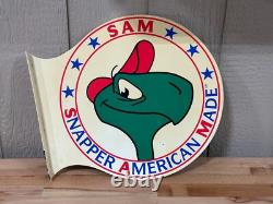 Vtg Advertising sign Snapper turtle Small Engine Mowers Tractor plastic flange