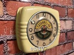 Vtg Caterpillar-john Deere Old Tractor Dealer Farm Store Advertising Wall Clock