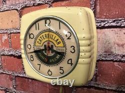 Vtg Caterpillar-john Deere Old Tractor Dealer Farm Store Advertising Wall Clock