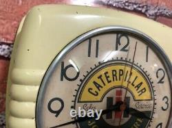 Vtg Caterpillar-john Deere Old Tractor Dealer Farm Store Advertising Wall Clock