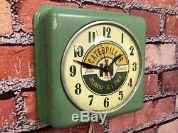Vtg Ge Caterpillar-john Deere Old Tractor Farm Store Advertising Wall Clock Sign