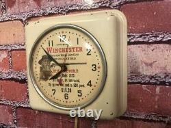 Vtg Ge Winchester Gun Shop Dealer-old Rifle Advertising Display Wall Clock Sign