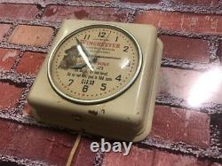 Vtg Ge Winchester Gun Shop Dealer-old Rifle Advertising Display Wall Clock Sign