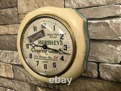 Vtg Gilbert Hershey's Gum Old Diner Advertising Store Display Wall Clock Machine