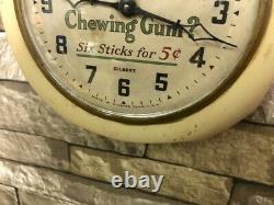 Vtg Gilbert Hershey's Gum Old Diner Advertising Store Display Wall Clock Machine