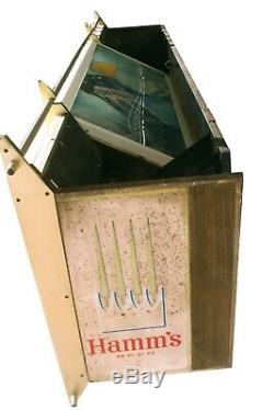 Vtg Hamm's Beer Scene-O-Matic Electric Rotating Lighted Sign Clock WORKS PERFECT