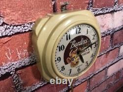 Vtg Hammond Bordens Ice Cream-milk Old Diner Advertising Kitchen Wall Clock Sign