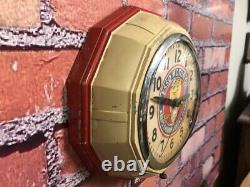 Vtg Ingraham Esso Oil Drop Old Gas Station Advertising Display Wall Clock Sign