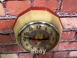 Vtg Ingraham Esso Oil Drop Old Gas Station Advertising Display Wall Clock Sign