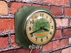 Vtg Ingraham Shell Green Streak Oil-old Gas Station Advertising Wall Clock Sign