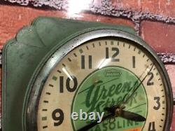 Vtg Ingraham Shell Green Streak Oil-old Gas Station Advertising Wall Clock Sign