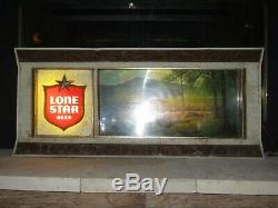 Vtg LONE STAR BEER Porfirio Salinas Panorama Motion Sign / Bar Light TEXAS ART