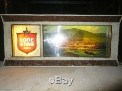 Vtg LONE STAR BEER Porfirio Salinas Panorama Motion Sign / Bar Light TEXAS ART