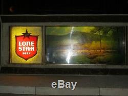 Vtg LONE STAR BEER Porfirio Salinas Panorama Motion Sign / Bar Light TEXAS ART