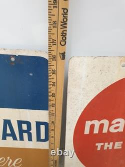 Vtg Lot 1960s BankAmericard Gas Master Charge Credit Card Double-Sided Sign