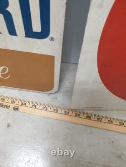 Vtg Lot 1960s BankAmericard Gas Master Charge Credit Card Double-Sided Sign