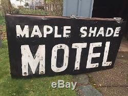 Vtg MAPLE SHADE MOTEL Ramsey Bergen County NJ Sign Painted 40s 50s Neon Old +1