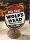 Wow Original 1955 Vintage Wolf Wolf's Head Sign & Stand Gas Oil Station Old Rare