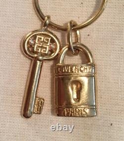 WOW! Signed Givenchy Vintage Couture Runway Earrings Lock & Key Tiny Pearls