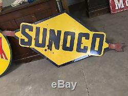 WOW! VinTagE Original DSP Porcelain SUNOCO Sign w ARROW Gas Oil OLD Sign STATION
