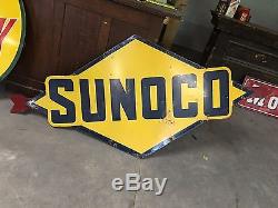 WOW! VinTagE Original DSP Porcelain SUNOCO Sign w ARROW Gas Oil OLD Sign STATION