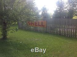 WOW huge SheLL GAS oil PORCELAIN SIGN ssp 12'x3' VINTAGE barn Display old
