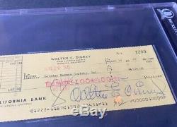 Walt Disney Signed Autograph Bank Check Signature Vintage Disneyland Beckett BAS