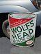 Wolfs Head Vintage Die Cut Metal Sign