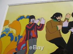 Yellow Submarine Lineup Beatles Animation Cel Hand Painted Painting Vintage Mod
