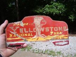 Yellowstone National Park License Plate Topper Rare 1940s Vintage original sign