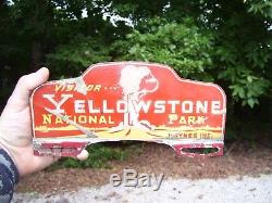 Yellowstone National Park License Plate Topper Rare 1940s Vintage original sign
